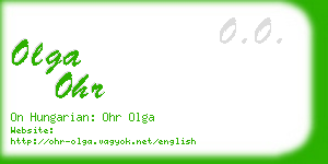 olga ohr business card